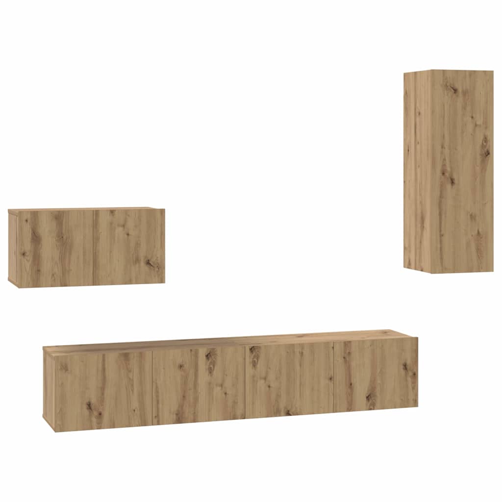 Væg TV Skab 4 pcs artisan eg 200 x 30 x 30 cm Ingeniørtræ