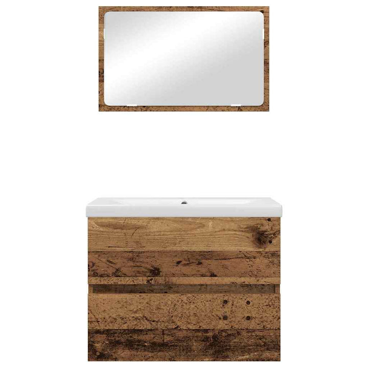 Badeværelsesmøbel sæt 3 pcs Gammelt træ 60 x 38.5 x 45 cm