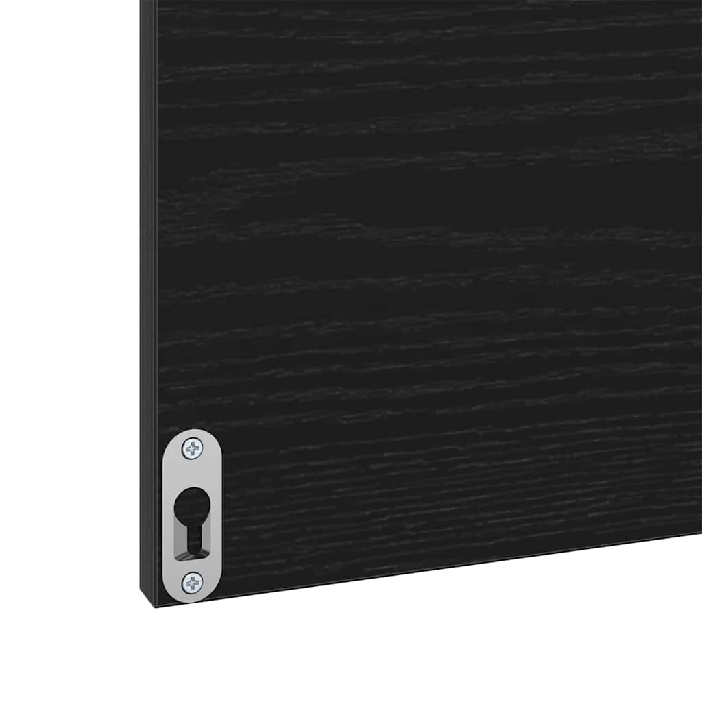 Badeværelsesmøbel sæt med spejl 3 pcs Sort eg 60 x 38.5 x 45 cm