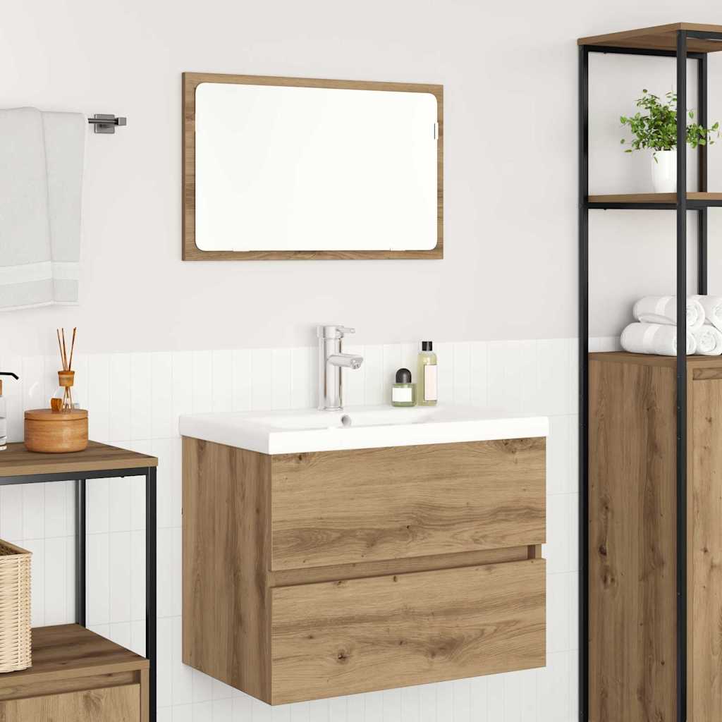Badeværelsesmøbel sæt 3 pcs artisan eg 60 x 38.5 x 45 cm