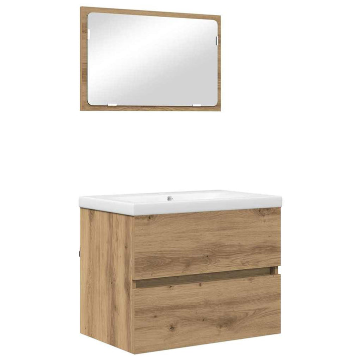 Badeværelsesmøbel sæt 3 pcs artisan eg 60 x 38.5 x 45 cm