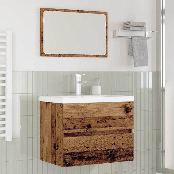 Badeværelsesmøbel sæt 3 pcs Gammelt træ 60 x 38.5 x 45 cm
