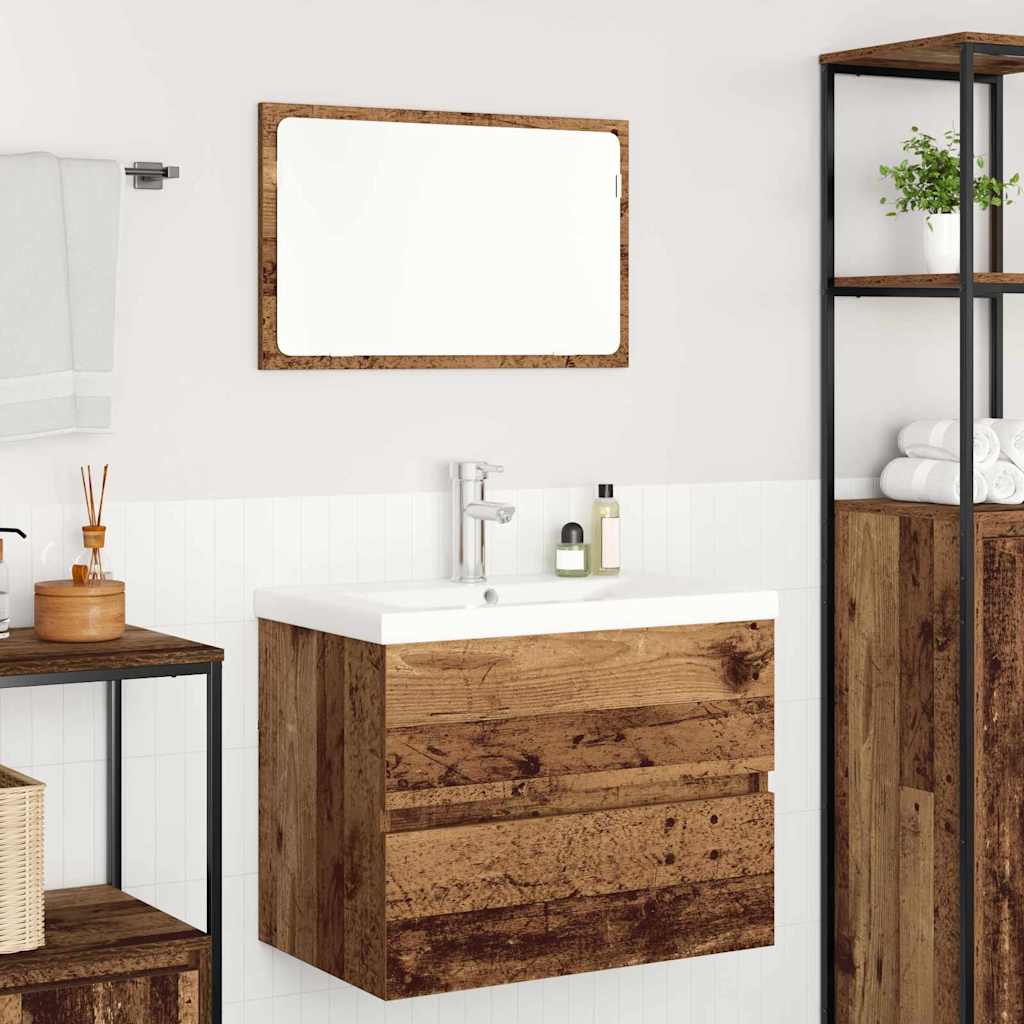 Badeværelsesmøbel sæt 3 pcs Gammelt træ 60 x 38.5 x 45 cm