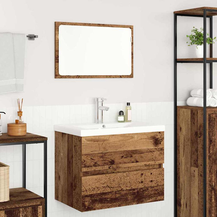 Badeværelsesmøbel sæt 3 pcs Gammelt træ 60 x 38.5 x 45 cm