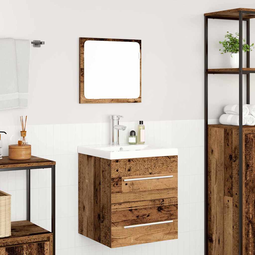 Badeværelsesmøbel sæt 2 pcs Gammelt træ 41 x 38.5 x 48 cm