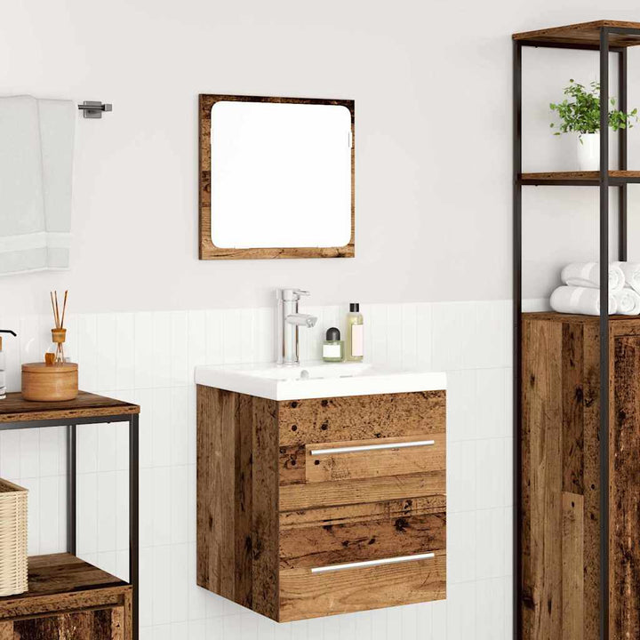 Badeværelsesmøbel sæt 2 pcs Gammelt træ 41 x 38.5 x 48 cm