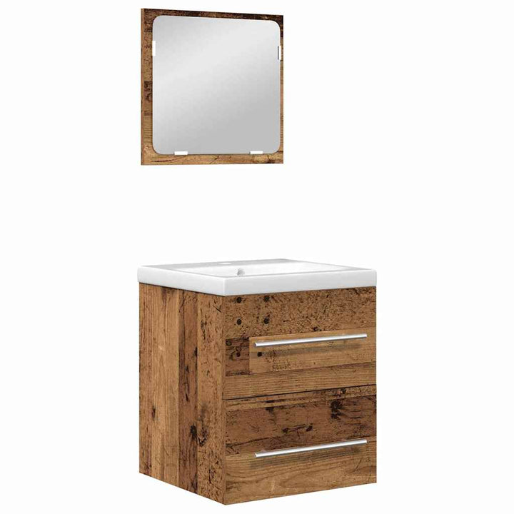 Badeværelsesmøbel sæt 2 pcs Gammelt træ 41 x 38.5 x 48 cm