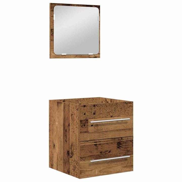 Badeværelsesmøbel sæt 2 pcs Gammelt træ 41 x 38.5 x 48 cm