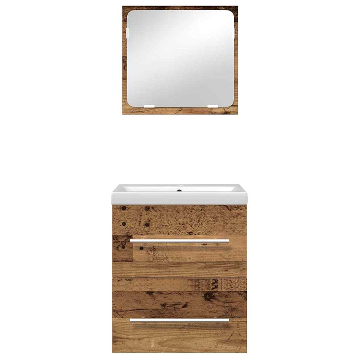 Badeværelsesmøbel sæt 2 pcs Gammelt træ 41 x 38.5 x 48 cm