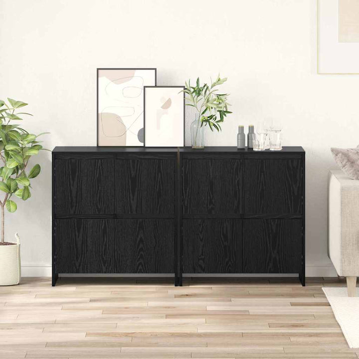 Sideboards 2 pcs Sort eg 70 x 41 x 75 cm Konstrueret træ