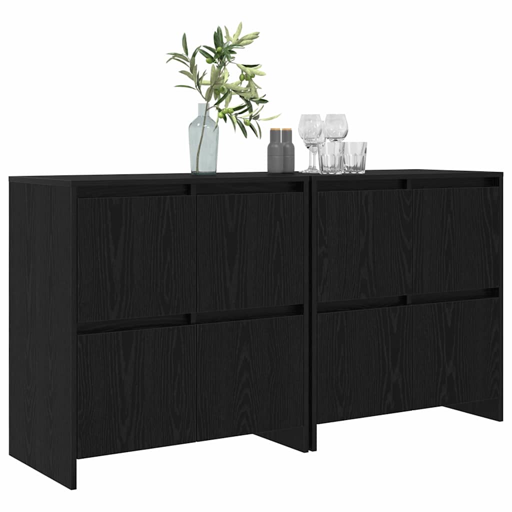 Sideboards 2 pcs Sort eg 70 x 41 x 75 cm Konstrueret træ