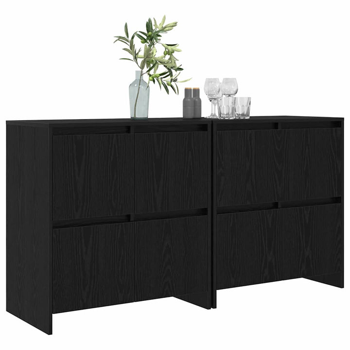 Sideboards 2 pcs Sort eg 70 x 41 x 75 cm Konstrueret træ