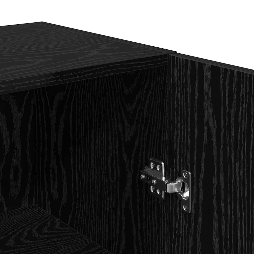Tv-skabssæt 4 pcs Sort eg 30.5 x 30 x 60 cm Konstrueret træ