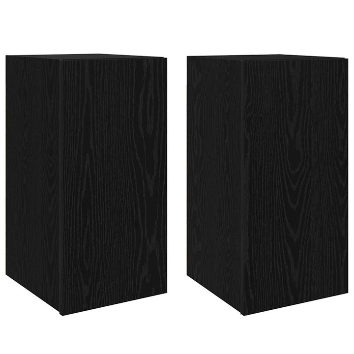 Tv-skabssæt 4 pcs Sort eg 30.5 x 30 x 60 cm Konstrueret træ