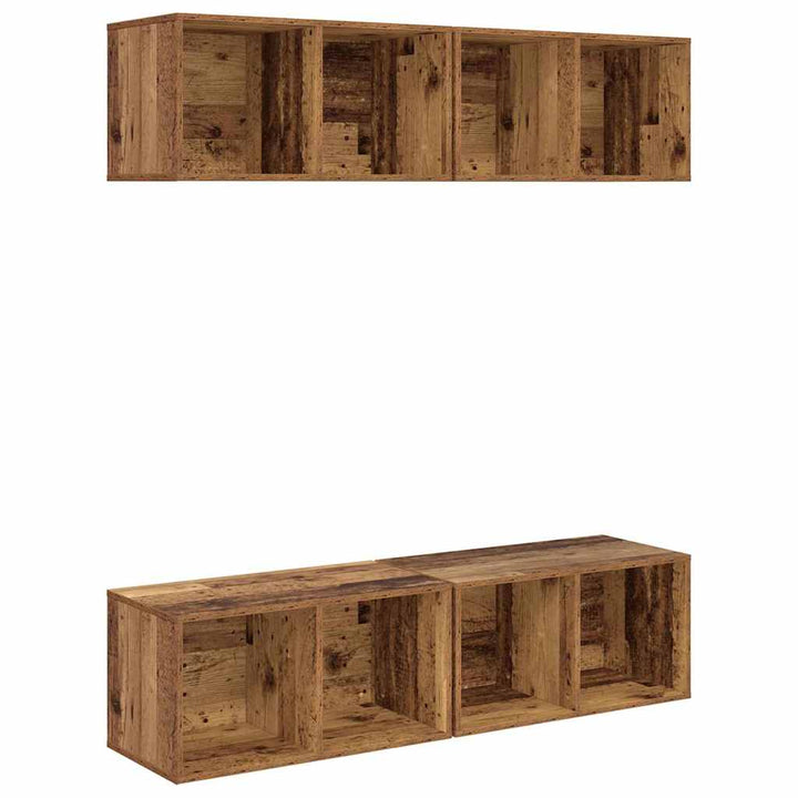 Væg TV Skab 4 pcs Gammelt træ 37 x 37 x 72 cm Konstrueret træ