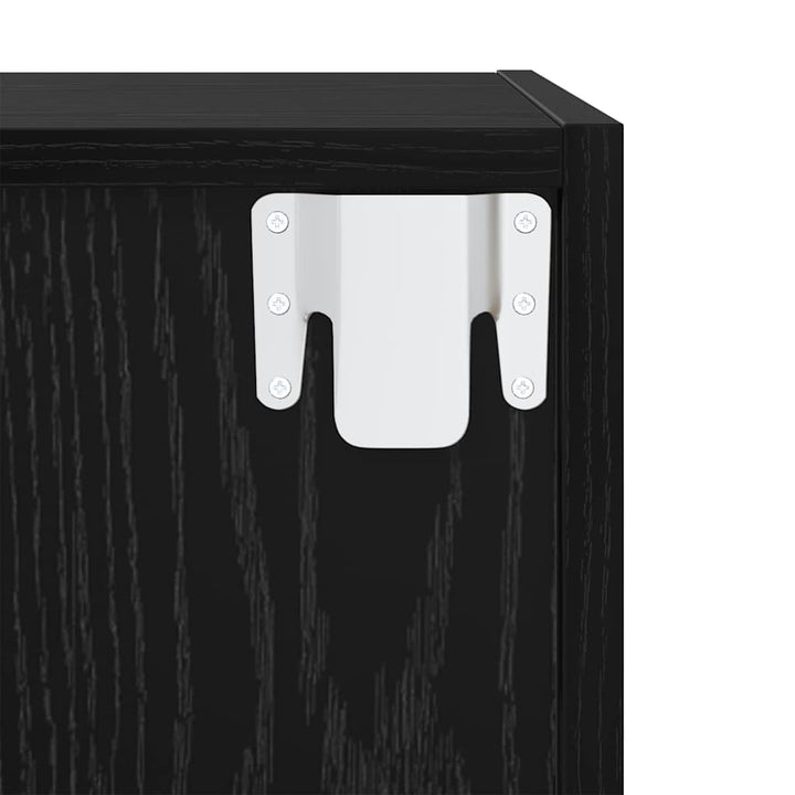 Væg TV Skab 4 pcs Sort eg 37 x 37 x 72 cm Konstrueret træ