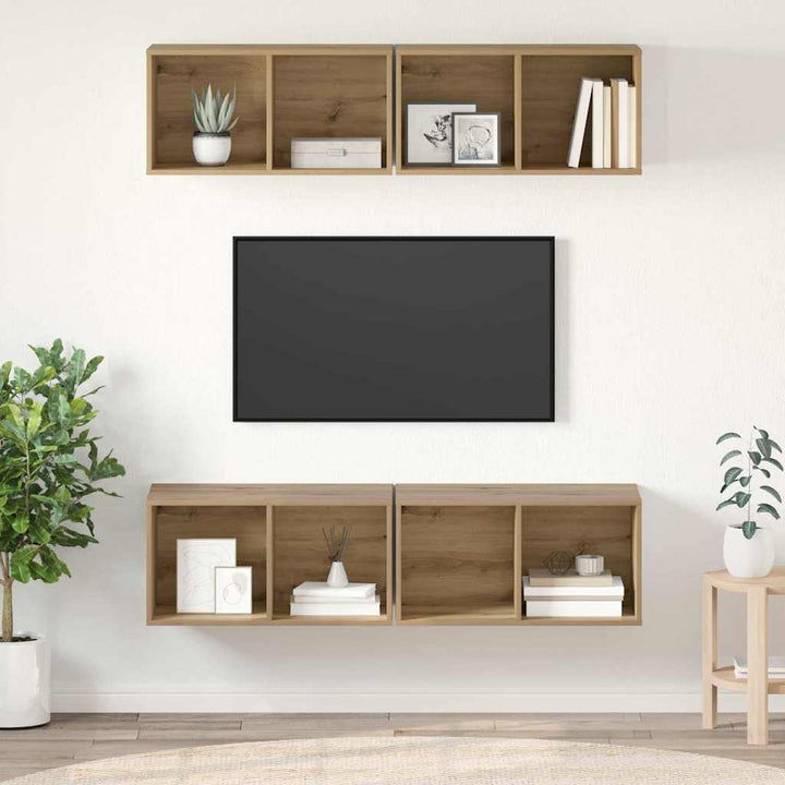 Væg TV Skab 4 pcs artisan eg 37 x 37 x 72 cm Konstrueret træ