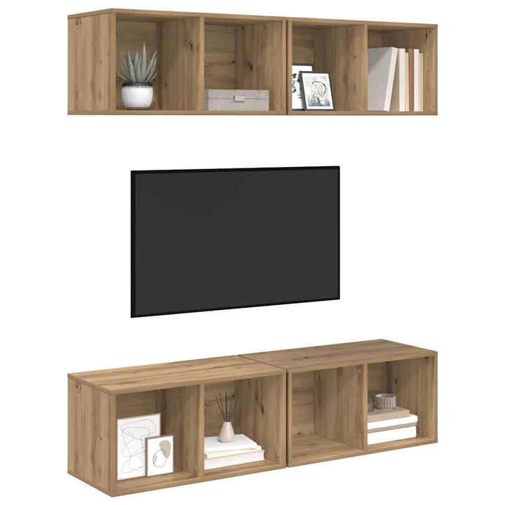 Væg TV Skab 4 pcs artisan eg 37 x 37 x 72 cm Konstrueret træ
