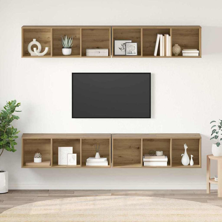 Væg TV Skab 4 pcs artisan eg 37 x 37 x 107,5 cm Ingeniørtræ