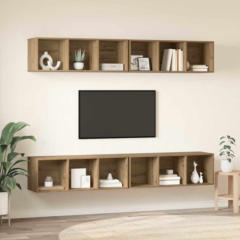 Væg TV Skab 4 pcs artisan eg 37 x 37 x 107,5 cm Ingeniørtræ