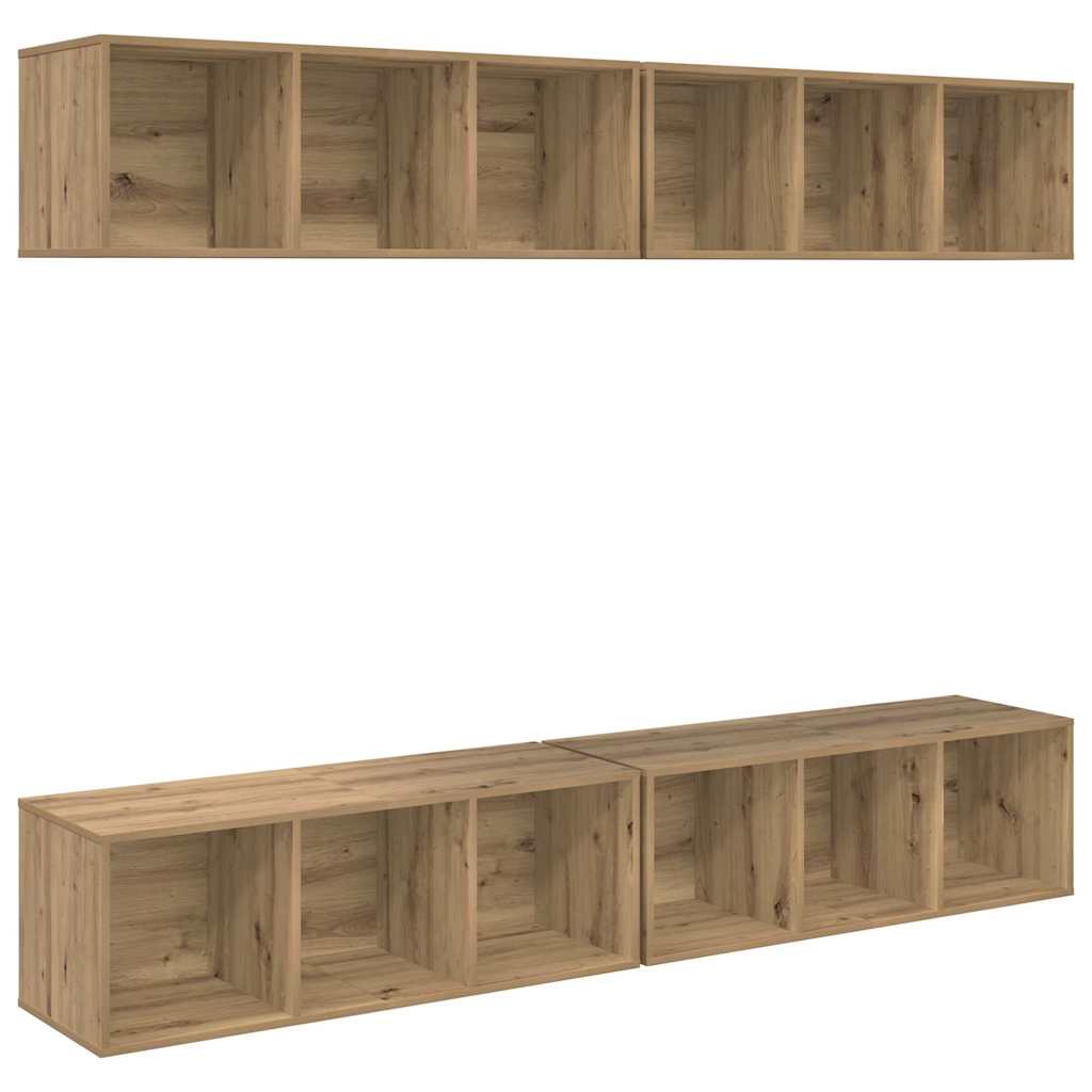 Væg TV Skab 4 pcs artisan eg 37 x 37 x 107,5 cm Ingeniørtræ