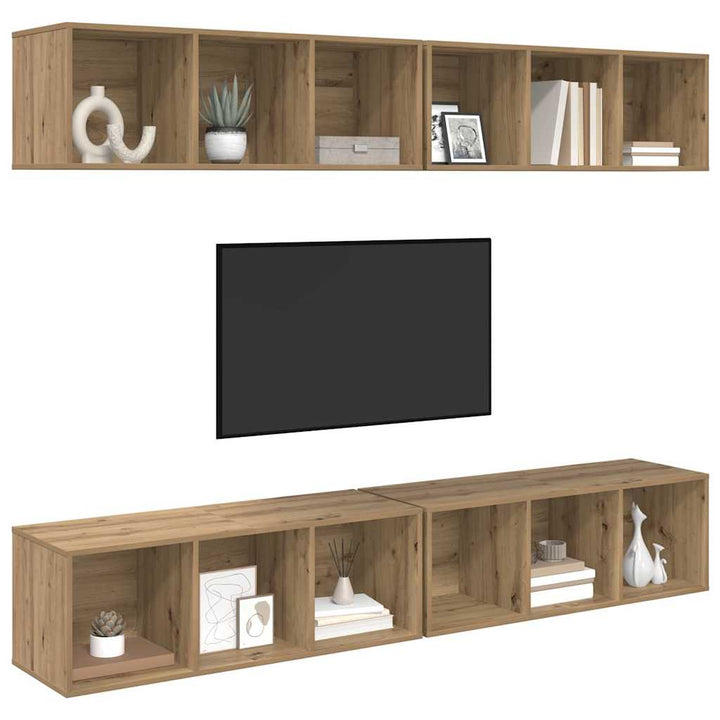 Væg TV Skab 4 pcs artisan eg 37 x 37 x 107,5 cm Ingeniørtræ