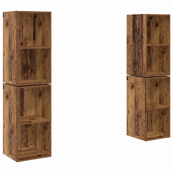 Væg TV Skab 4 pcs Gammelt træ 37 x 37 x 72 cm Konstrueret træ