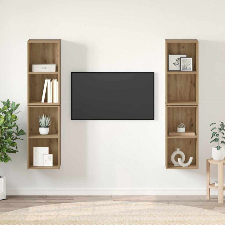 Væg TV Skab 4 pcs Artisan egetræ 37 x 37 x 72 cm