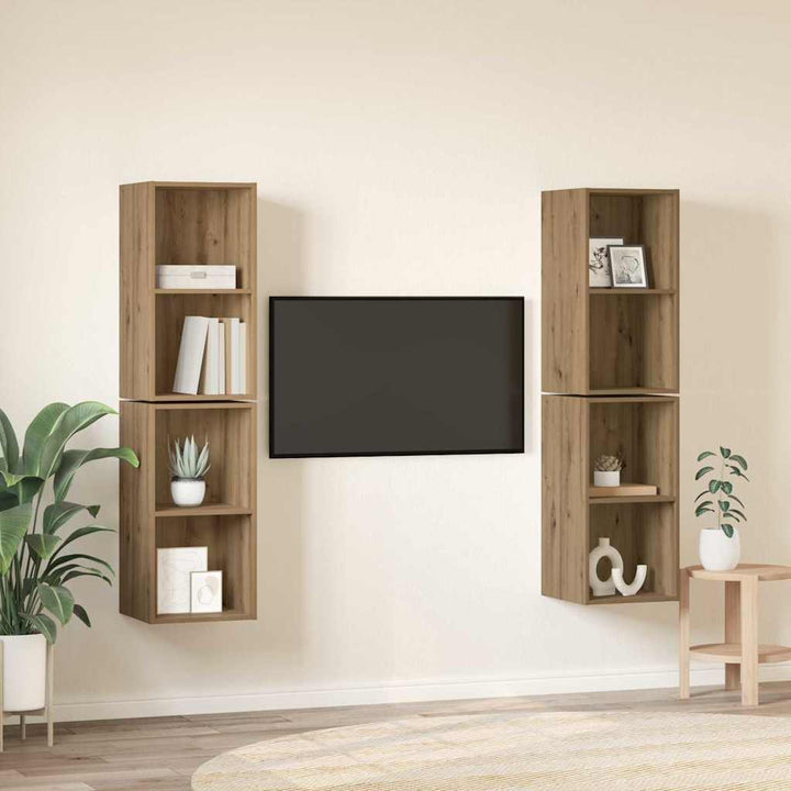 Væg TV Skab 4 pcs Artisan egetræ 37 x 37 x 72 cm