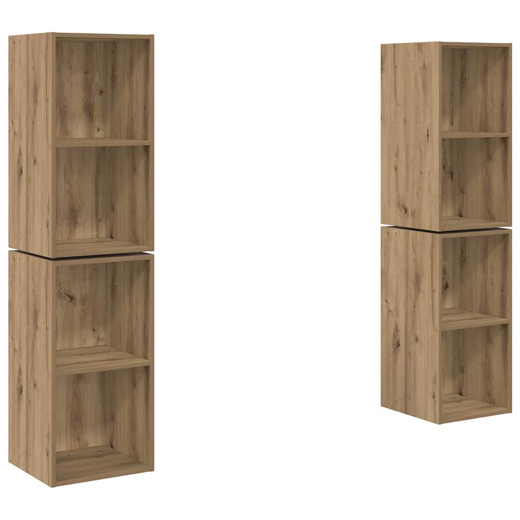 Væg TV Skab 4 pcs Artisan egetræ 37 x 37 x 72 cm