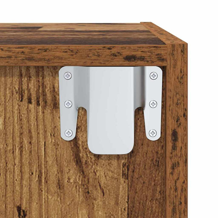 Væghængte TV skabe 2 pcs Gammelt træ 37 x 37 x 107 cm