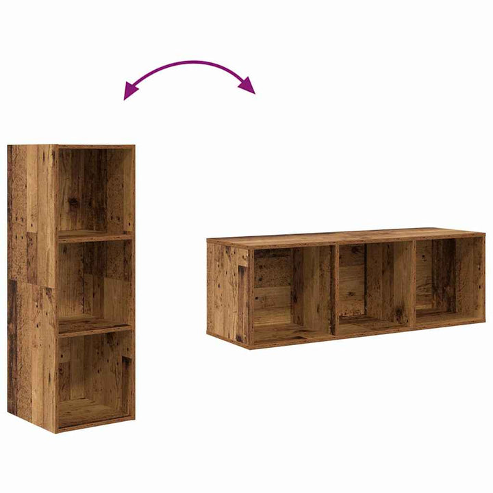 Væghængte TV skabe 2 pcs Gammelt træ 37 x 37 x 107 cm