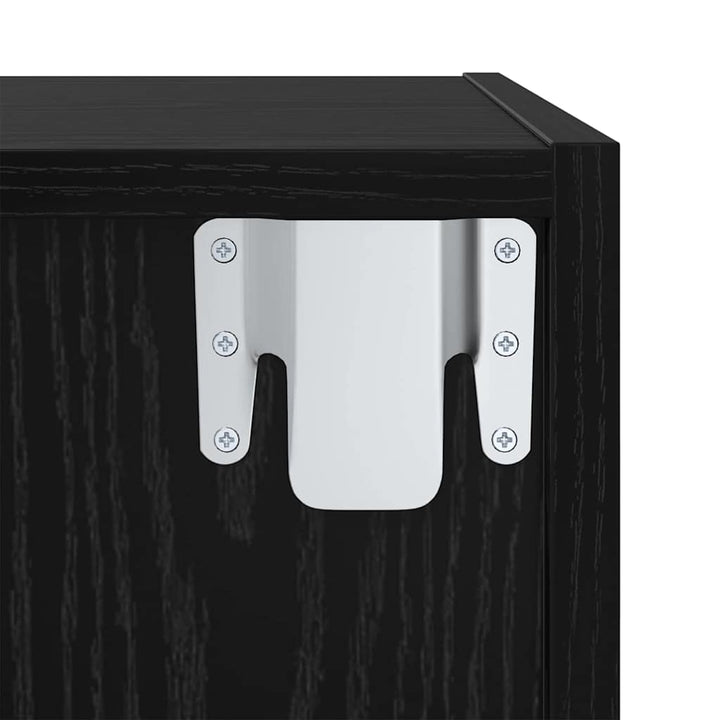 Væghængte TV skabe Vægmonteret 2 pcs Sort eg 37 x 37 x 107 cm
