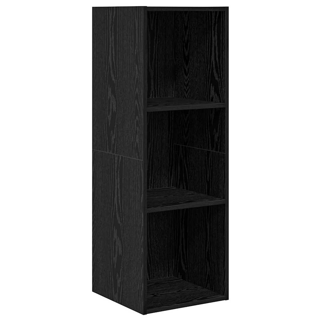 Væghængte TV skabe Vægmonteret 2 pcs Sort eg 37 x 37 x 107 cm