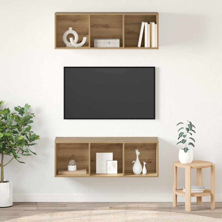 Væghængte TV skabe 2 pcs artisan eg 37 x 37 x 107 cm