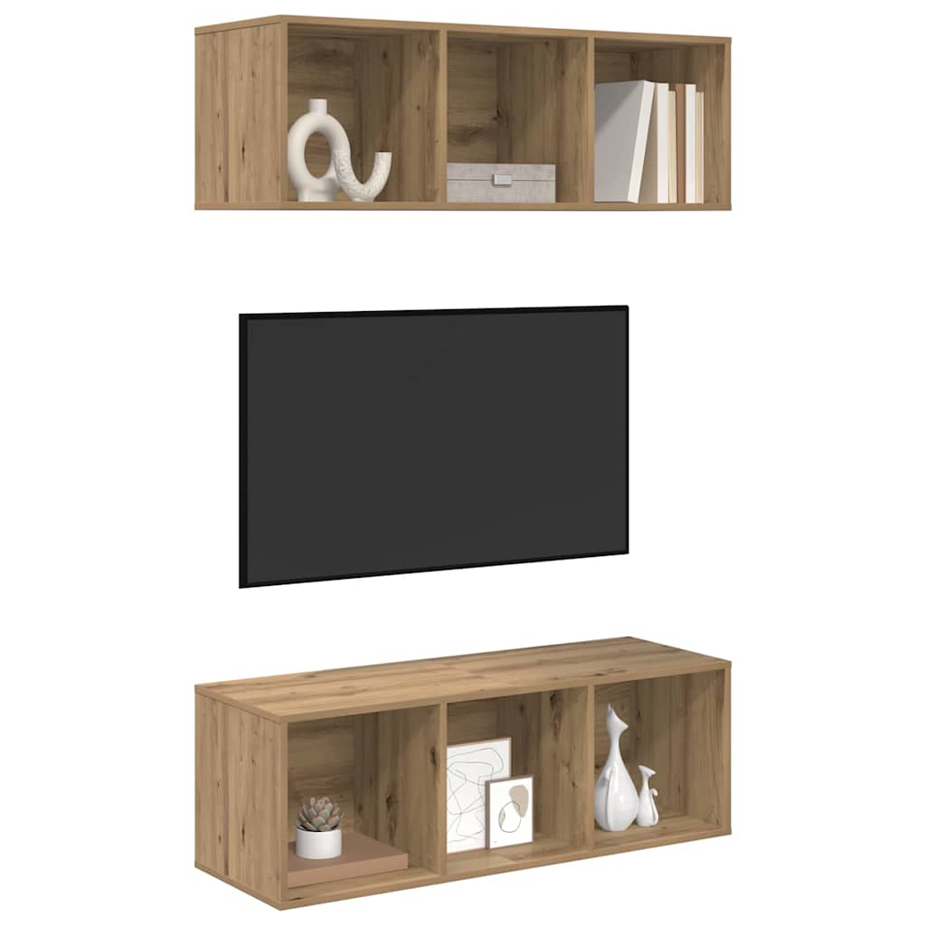 Væghængte TV skabe 2 pcs artisan eg 37 x 37 x 107 cm