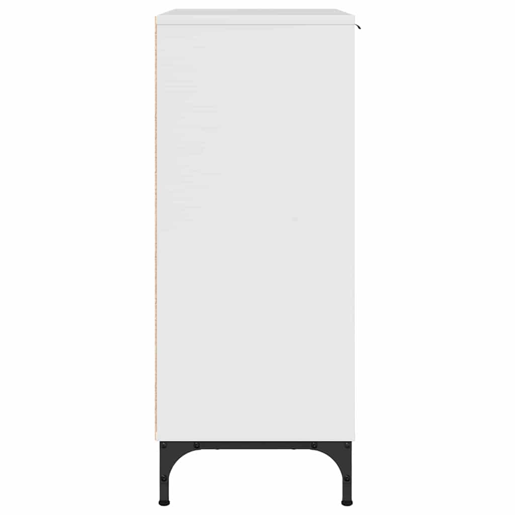 Sideboard Hvid højglans 69.5 x 33 x 82 cm Konstrueret træ