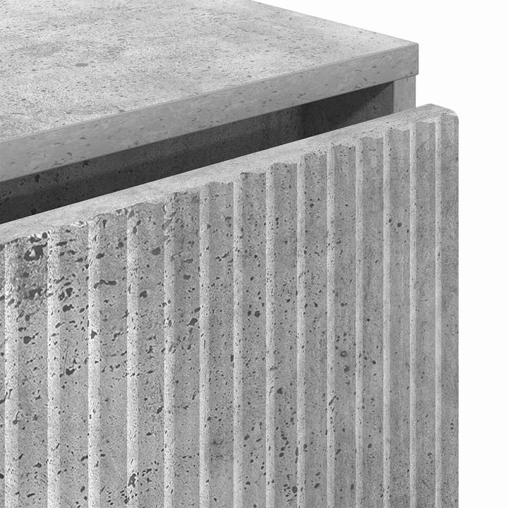 Sideboard med skuffe Betongrå 79,5 x 33 x 82 cm Konstrueret træ