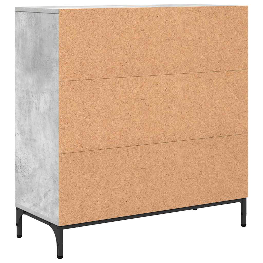 Sideboard med skuffe Betongrå 79,5 x 33 x 82 cm Konstrueret træ