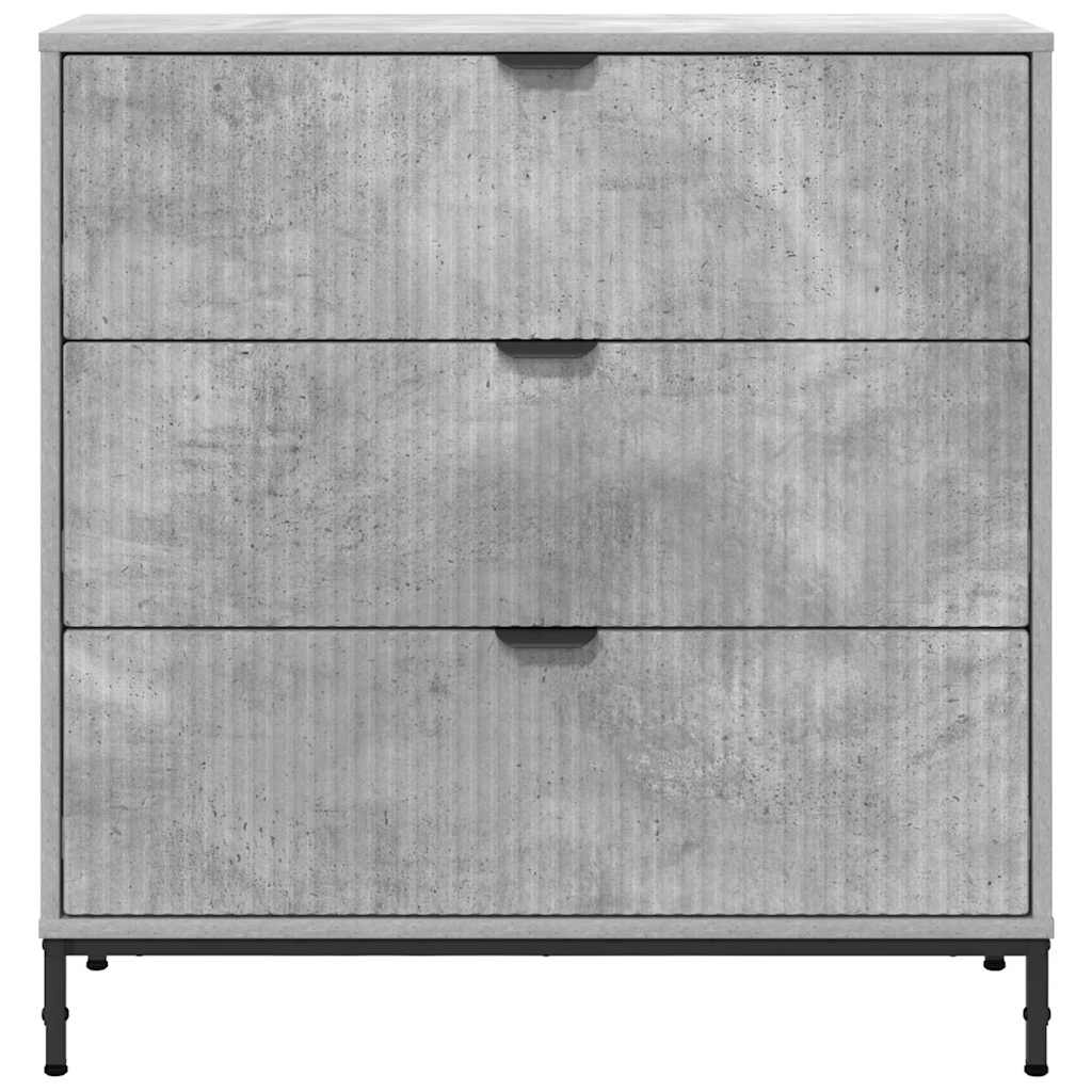 Sideboard med skuffe Betongrå 79,5 x 33 x 82 cm Konstrueret træ
