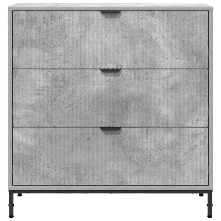 Sideboard med skuffe Betongrå 79,5 x 33 x 82 cm Konstrueret træ