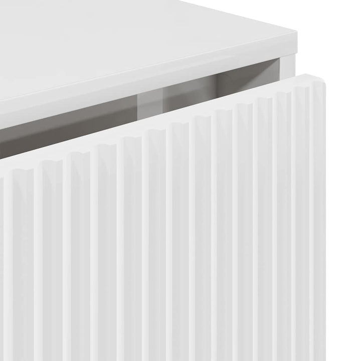 Sideboard Hvid højglans 79,5 x 33 x 82 cm Konstrueret træ