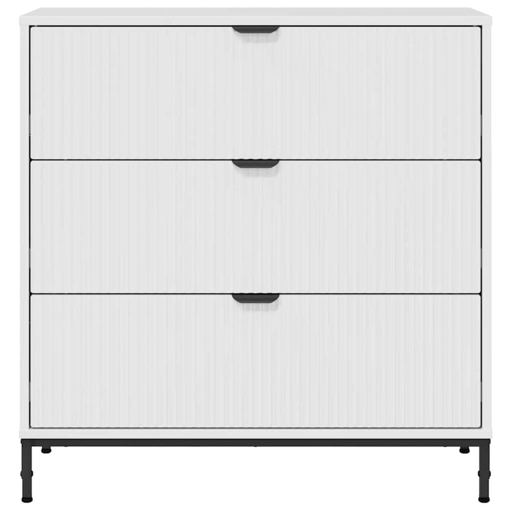 Sideboard Hvid højglans 79,5 x 33 x 82 cm Konstrueret træ