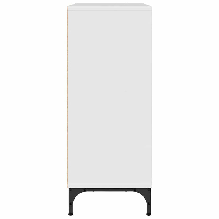 Sideboard Hvid højglans 79,5 x 33 x 82 cm Konstrueret træ