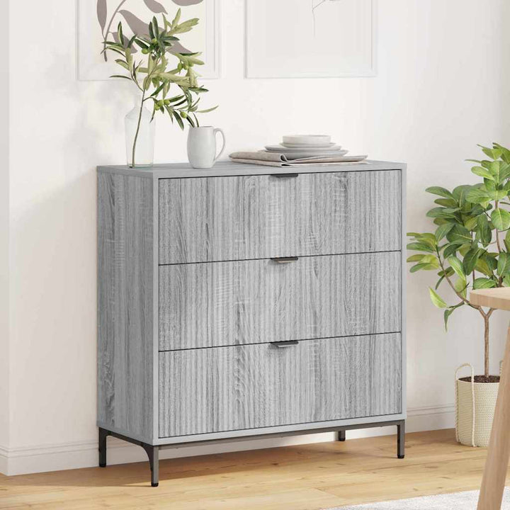 Sideboard Grå sonoma-eg 79,5 x 33 x 82 cm Konstrueret træ