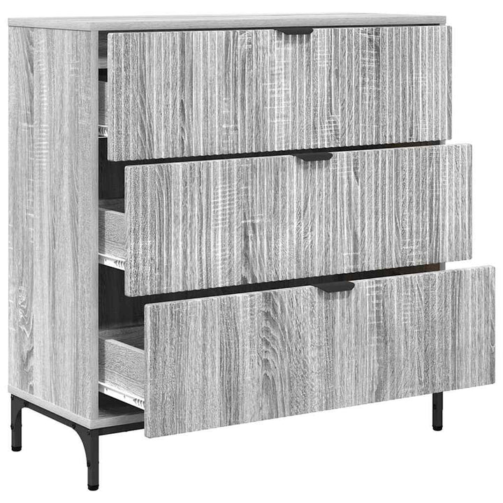 Sideboard Grå sonoma-eg 79,5 x 33 x 82 cm Konstrueret træ