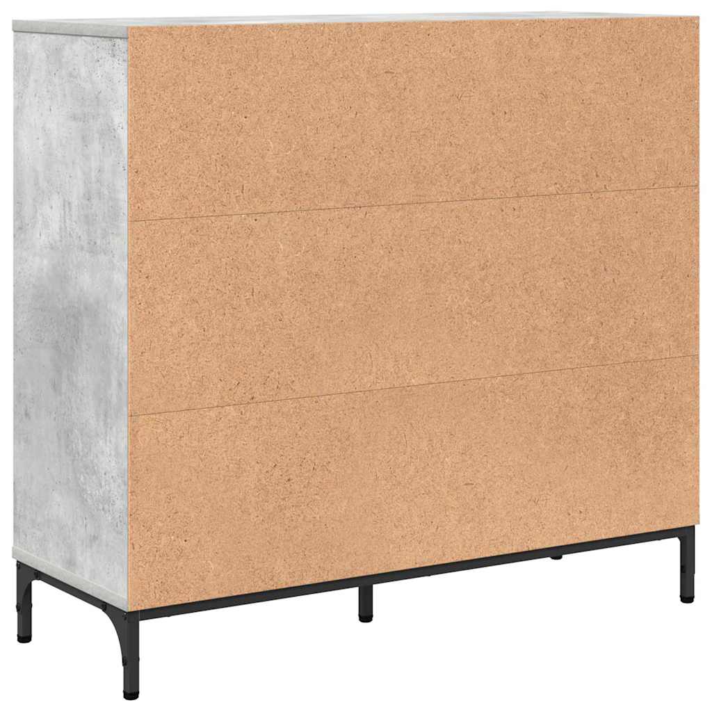 Sideboard med skuffe Betongrå 89.5 x 33 x 82 cm Konstrueret træ