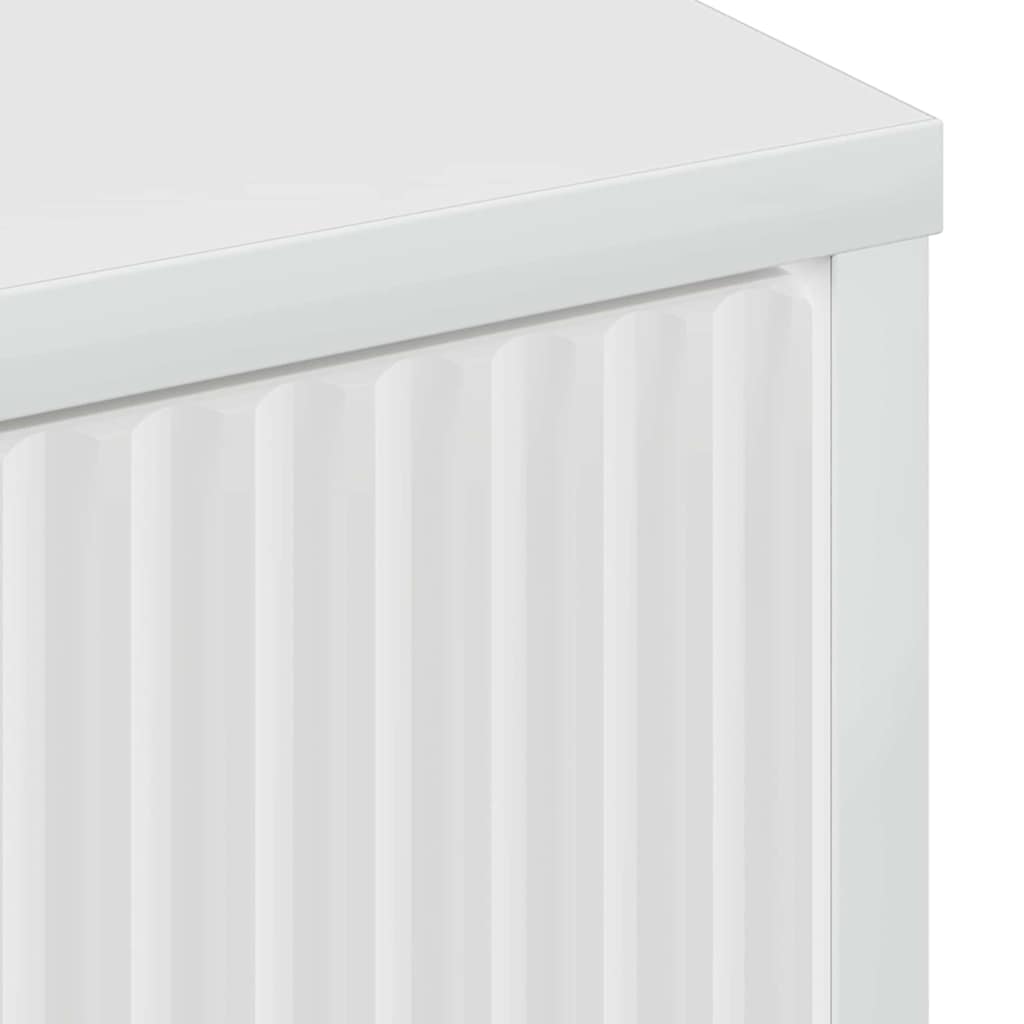 Sideboard Hvid højglans 89.5 x 33 x 82 cm Konstrueret træ