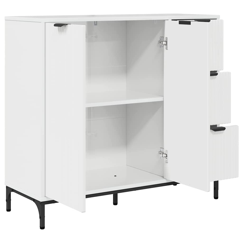 Sideboard Hvid højglans 89.5 x 33 x 82 cm Konstrueret træ