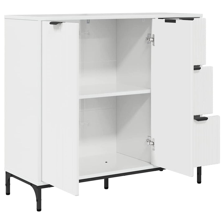 Sideboard Hvid højglans 89.5 x 33 x 82 cm Konstrueret træ